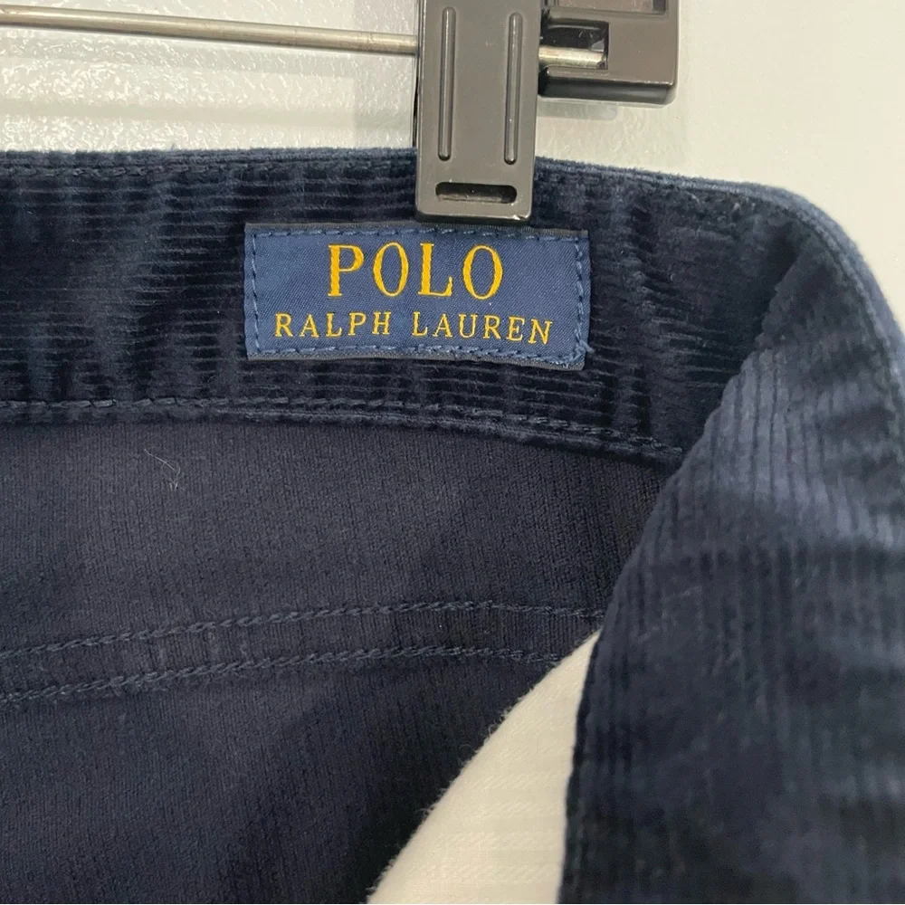 Polo by Ralph Lauren Navy Corduroy Slim Fit Straight Pants Size 32 X 34
